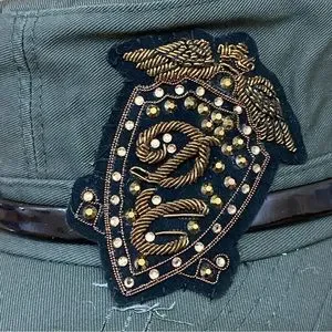 NWT DREAM CONTROL Cadet Military Cap Olive DC Eagle Patch Swarovski Hat S/M Dream Control | Accessories | Nwt Dream Control Cadet  main image 2